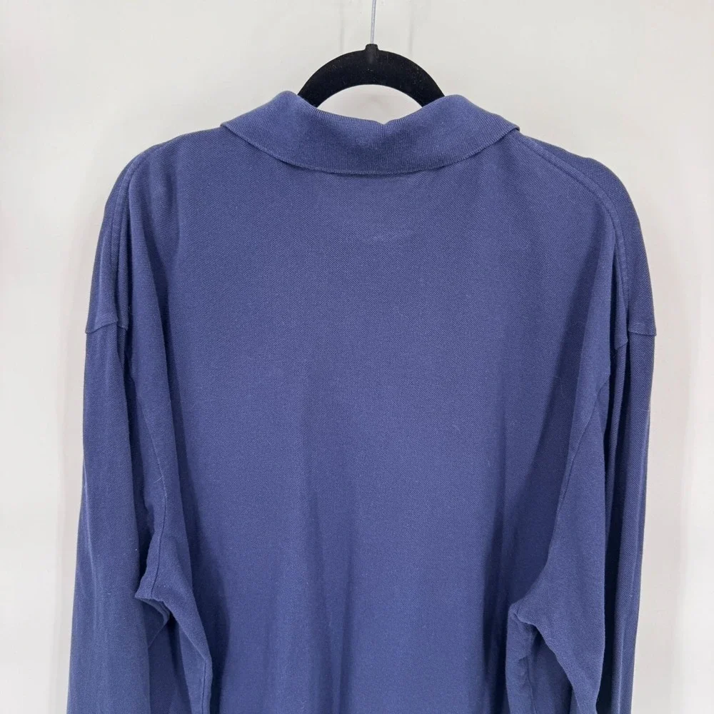 Polo Ralph Lauren Long Sleeve Polo Shirt Mens 3XB Big Blue Cotton Small Pony